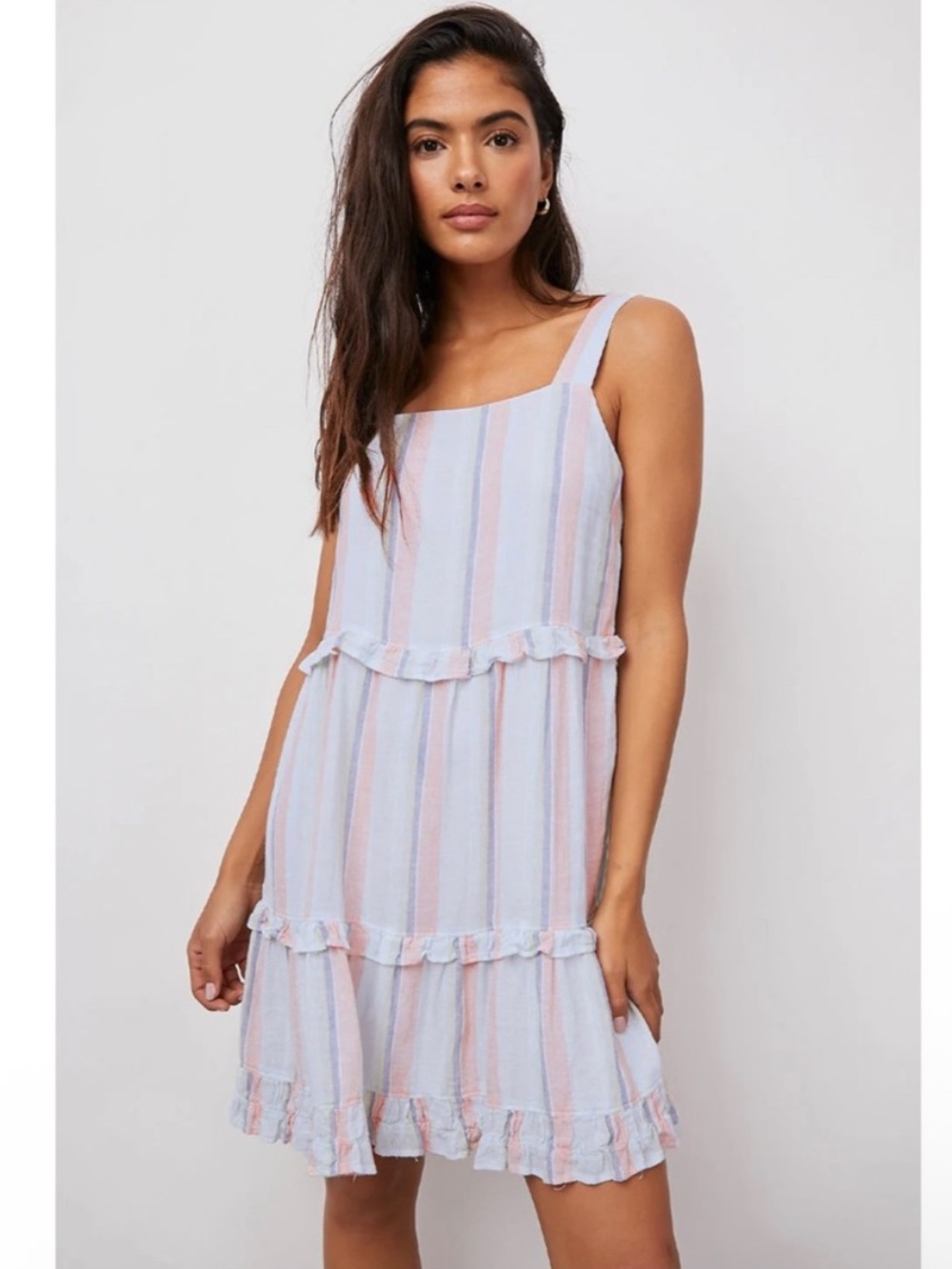 RAILS Sandy Tank Dress in Biarritz Multi Stripe Pastel Striped Tiered Dress